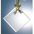 Alicia Beveled Economy Square Diamond Ornament w/ Gold Ribbon - Jade Glass